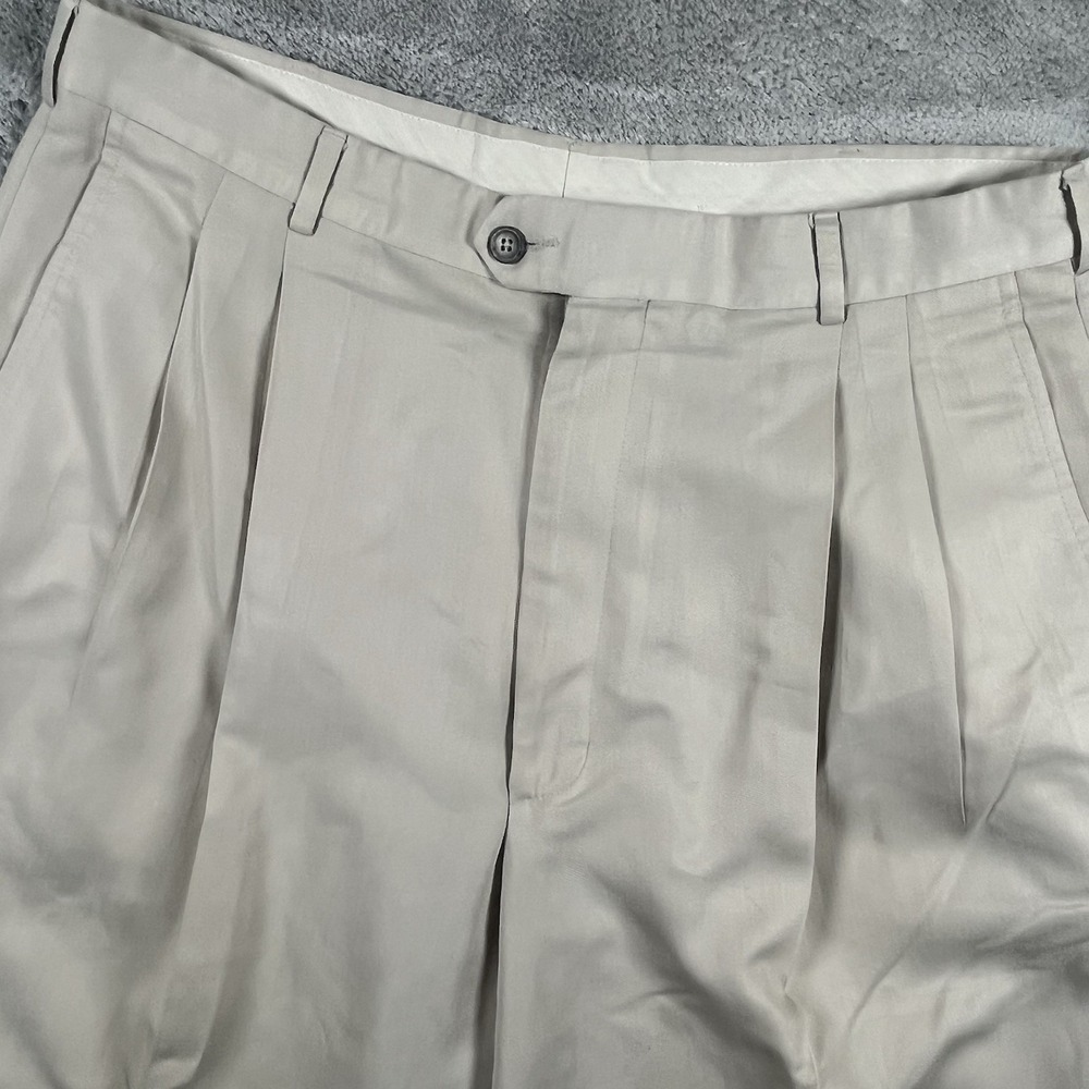 Vintage Chaps Ralph Lauren 36x30 (34x28) Men Pants Trousers Slacks Pleated Beige